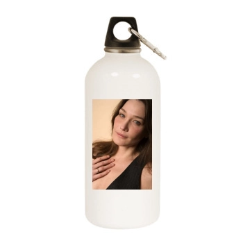 Carla Bruni White Water Bottle With Carabiner