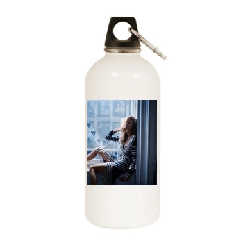 Carmen Kass White Water Bottle With Carabiner