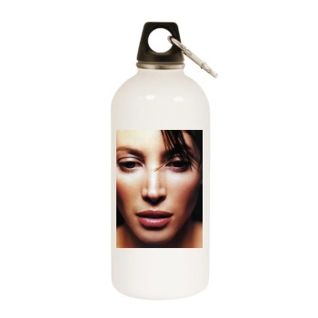 Christy Turlington White Water Bottle With Carabiner