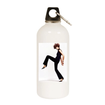 Christy Turlington White Water Bottle With Carabiner