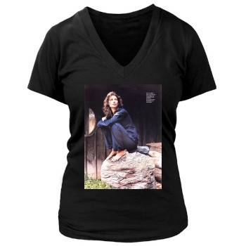 Christy Turlington Women's Deep V-Neck TShirt