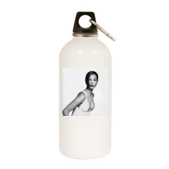 Christy Turlington White Water Bottle With Carabiner