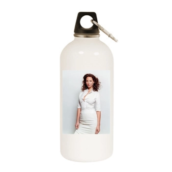 Christy Turlington White Water Bottle With Carabiner