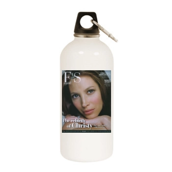 Christy Turlington White Water Bottle With Carabiner