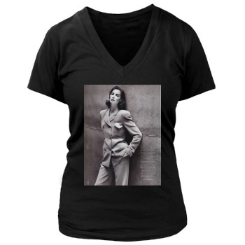 Christy Turlington Women's Deep V-Neck TShirt