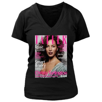 Christy Turlington Women's Deep V-Neck TShirt