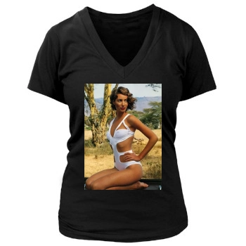 Christy Turlington Women's Deep V-Neck TShirt