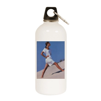 Christy Turlington White Water Bottle With Carabiner