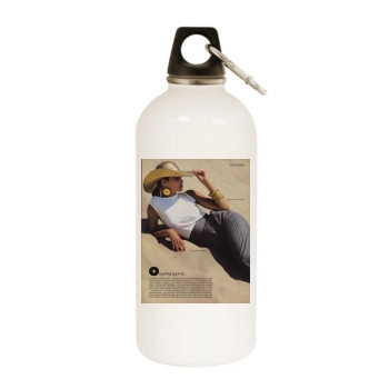 Christy Turlington White Water Bottle With Carabiner