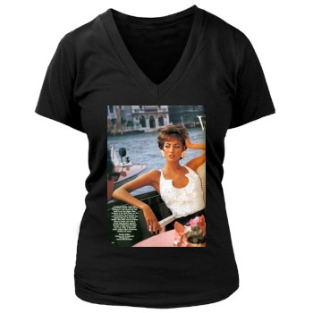 Christy Turlington Women's Deep V-Neck TShirt