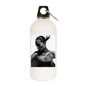 Christy Turlington White Water Bottle With Carabiner