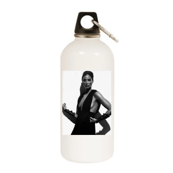 Christy Turlington White Water Bottle With Carabiner