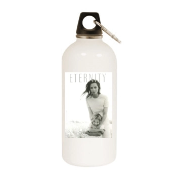 Christy Turlington White Water Bottle With Carabiner