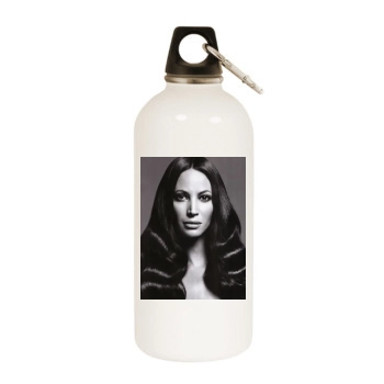 Christy Turlington White Water Bottle With Carabiner