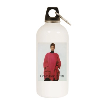 Christy Turlington White Water Bottle With Carabiner