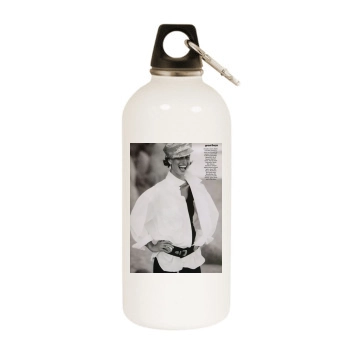 Christy Turlington White Water Bottle With Carabiner