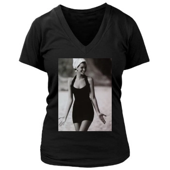 Christy Turlington Women's Deep V-Neck TShirt