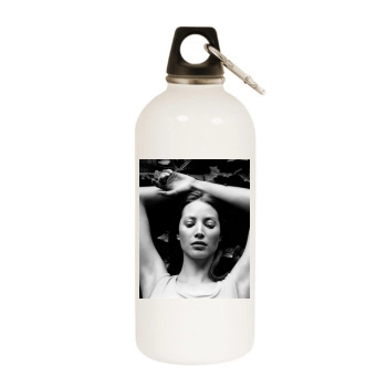 Christy Turlington White Water Bottle With Carabiner