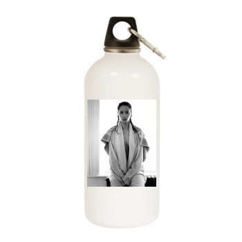 Christy Turlington White Water Bottle With Carabiner