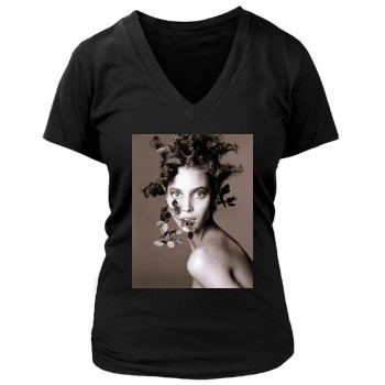 Christy Turlington Women's Deep V-Neck TShirt