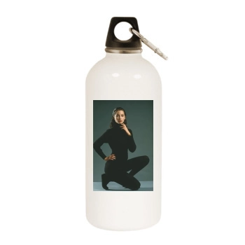 Christy Turlington White Water Bottle With Carabiner