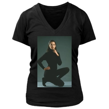 Christy Turlington Women's Deep V-Neck TShirt