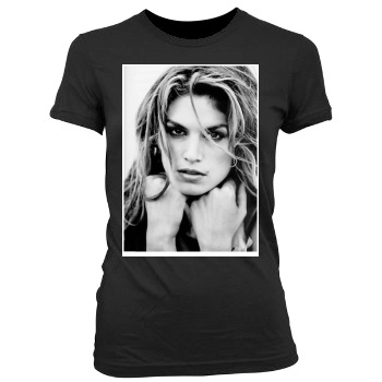 Cindy Crawford Women's Junior Cut Crewneck T-Shirt