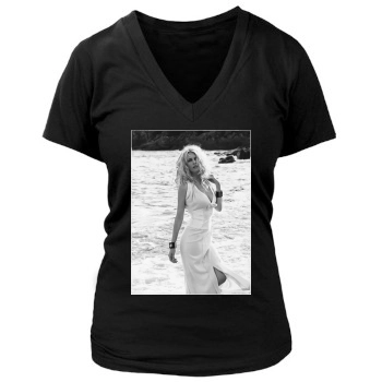 Claudia Schiffer Women's Deep V-Neck TShirt