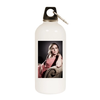 Brie Larson White Water Bottle With Carabiner