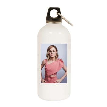 Brie Larson White Water Bottle With Carabiner