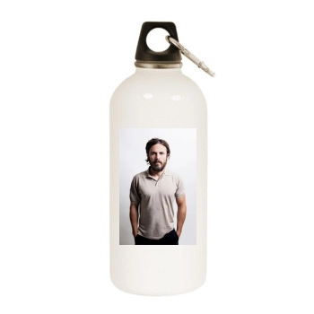 Casey Affleck White Water Bottle With Carabiner