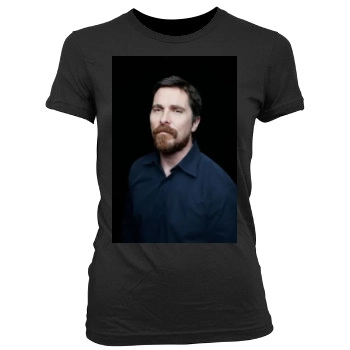 Christian Bale Women's Junior Cut Crewneck T-Shirt