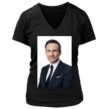 Christian Slater Women's Deep V-Neck TShirt