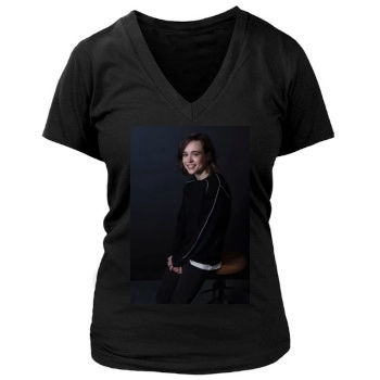 Ellen Page Women's Deep V-Neck TShirt