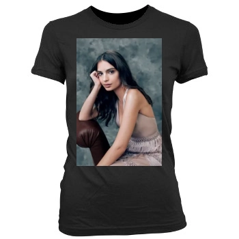 Emily Ratajkowski Women's Junior Cut Crewneck T-Shirt