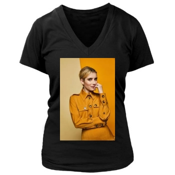 Emma Roberts Women's Deep V-Neck TShirt