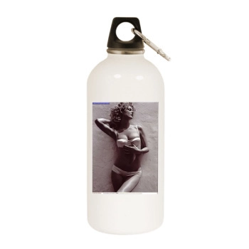 Eva Herzigova White Water Bottle With Carabiner