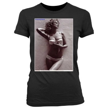 Eva Herzigova Women's Junior Cut Crewneck T-Shirt