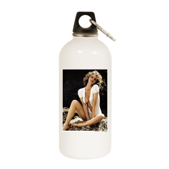 Eva Herzigova White Water Bottle With Carabiner