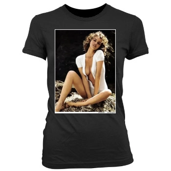 Eva Herzigova Women's Junior Cut Crewneck T-Shirt