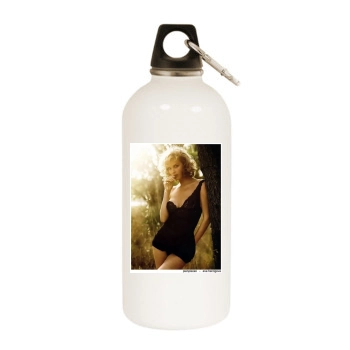 Eva Herzigova White Water Bottle With Carabiner