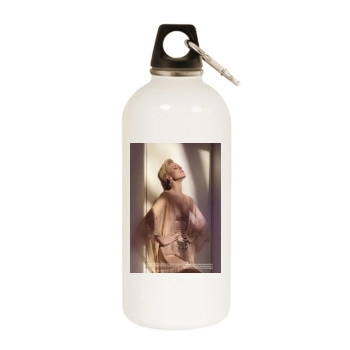 Eva Herzigova White Water Bottle With Carabiner