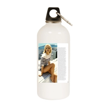 Eva Herzigova White Water Bottle With Carabiner