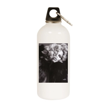 Eva Herzigova White Water Bottle With Carabiner