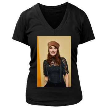 Lena Headey Women's Deep V-Neck TShirt