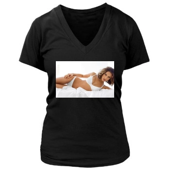 Irina Shayk Women's Deep V-Neck TShirt