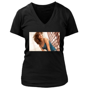 Irina Shayk Women's Deep V-Neck TShirt