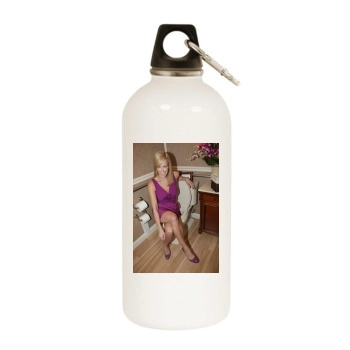 Joanna Krupa White Water Bottle With Carabiner