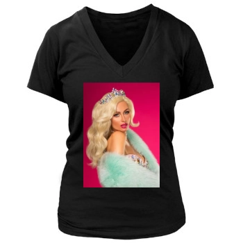 Paris Hilton Women's Deep V-Neck TShirt