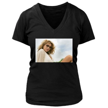 Paulina Rubio Women's Deep V-Neck TShirt